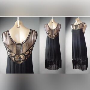 Black Fringe Flapper Dance Great Gatsby Theme Party Dress 2x